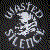 Pixelated image with a central figure surrounded by text, featuring 'Make A Cake' on the right side against a black background.