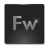 Pixelated grayscale icon with large 'F' and smaller 'w' on dark background, framed by light gray border.