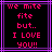 Pixelated text in pink and purple on black background with repeated phrases.