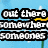 Pixelated text on a blue background with yellow accents, displaying song lyrics in bold white letters outlined in black.