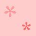 Four pink star-shaped icons on a light pink background, each with distinct petal shapes and sizes.