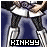 A 48x48 pixel animated buddy icon showing a character's lower body in motion with the text "KINKYY" at the bottom, displayed as two sequential frames on a gray background.