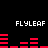 Pixelated red audio equalizer bars animate beneath repeated white 'FLYLEAF' text on a black background.