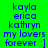Static image with green background displaying blue text names and phrases in a