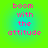 Pixelated pink text 'boom with the attitude' on a green-to-blue gradient background, displayed in four identical quadrants.