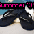 Pixelated image of dark sunglasses on a light surface with a blue sky background and pink text reading 'Summer '09' at the top.
