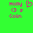 Green background with pink text displaying 'Holly', '<3 s', and 'Colin' alongside a pixelated heart symbol.