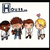 Four pixelated cartoon characters stand side-by-side under a partial 'House' logo, with a blue text box below reading 'If I get sick take me to Dr. House'.