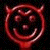 A 50x50 pixel buddy icon featuring a red devil smiley face on the left and green text 'Original Icons .com' on the right, displayed as a static contact sheet with two frames.