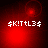 Red-toned animated icon with white text and shifting light effects