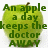 A green apple with a brown stem appears in three separate , each containing distinct text overlays