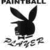 Black silhouette of a rabbit with upright ears and outstretched arms on white background, text above and below the figure.