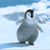Animated penguin with wings stands on snow, raises one wing, then both wings, and finally lifts one leg in sequence.