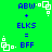 Green background with blue text and white pixelated icons showing mathematical expressions.