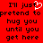 Red background with black pixelated text reading "I'll just pretend to hug you until you get here" and a white heart symbol replacing the 'o' in 'just'.