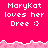 Pixelated pink background with white text reading 'MaryKat loves her Dree :)' repeated across multiple , separated by a wavy pink-and-white border