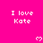A static image with a bright pink background displaying repeated text and heart symbols in white pixel art style.