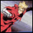 Red and white character with spiky hair and wide eyes, partially visible against a light background with text reading 'AnimeIM' and 'COM' on black.