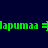 Green text 'lapumaa' with a right-pointing arrow symbol repeats across dark blue background, alternating between white rectangular blocks in two