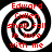 Red text on black-and-white spiral background reads "Edward Cullen shall fall in love with me" in four identical