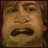 A pixelated close-up of a person's face with mouth open in an exaggerated expression, split into two side-by-side showing identical static frames