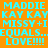 Four identical pixelated text in cyan on orange, red, pink, and coral backgrounds with 'MADDIE KAY KAY MISSY + I EQUALS... LOVE!!!!' text
