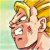 Pixelated close-up of a character with spiky yellow hair, light skin tone, and wide eyes looking upward.