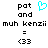 Pixelated text and cyan heart icon displayed in two side-by-side with identical text and symbols