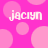 Pink background with light pink circles and white text reading 'jaciyn' repeated four times in a pattern