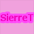 Pixelated text on split background: left side light pink with 'SierreT' in bright pink, right side bright pink with 'RoxIII' in light pink with black outline.