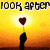 Animated sequence showing a hand holding a heart against a sunset background with text changes.