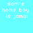 Four square display identical pixelated text on cyan, light blue, pink, and pale blue backgrounds