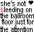 Animated contact sheet of 8 frames showing repeated text with alternating heart symbols and color-coded 'bleeding' text on a gray background.