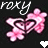 A 48x48 pixel animated contact sheet showing three distinct frames of a buddy icon with pink floral hearts, purple text, and brown logo elements on black and beige backgrounds.