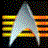 Animated sequence of stylized star-shaped icons with color variations and striped backgrounds in a