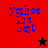 Four display pixelated text 'yashae the best' with a star symbol changing from black to red across two background color variations
