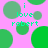 Pixelated green circles on pink background with cyan text "i love robert" repeated across the image.