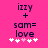 Pixelated text and symbols on a bright pink background with animated heart variations.