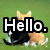 Animated sequence of two cats on green grass with text overlays changing across frames.