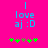 Bright pink background with blue text reading "I love aj :D" and five green plus signs below, where the third sign changes from brown to green between frames.
