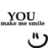 Pixelated grayscale image with 'YOU' text above a smiley face icon, both rendered in blocky low-resolution style.