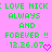 Static pixel art with green text on pink background repeating 'LOVE NICK : LOVE NICK ALWAYS AND FOREVER !! 12.26.07' with a pink heart symbol.