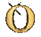 Golden ring-shaped icon with black cross-hatch marks and white sparkles in various positions