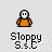 Pixel art character in orange shirt with white face and black eyes, shown in multiple poses with text "Sloppy S.S.L" below each frame.