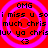 Red background with four identical pink concentric circles containing text and a heart symbol.