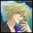 A 48x48 pixel buddy icon featuring a side-profile anime character with spiky blonde hair and purple clothing, paired with "Anime IM" text on the right against a black background.