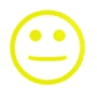 Nine yellow smiley face icons arranged in a , each with circular eyes and varying mouth shapes from neutral to broad smiles