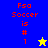 Pixelated text and star icons on blue, yellow, and gray backgrounds with red lettering.