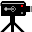 Four pixel-art camera icons on tripods with red and gray elements, arranged in a
