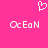 Pixelated white heart symbol above two identical text strings on solid pink background.